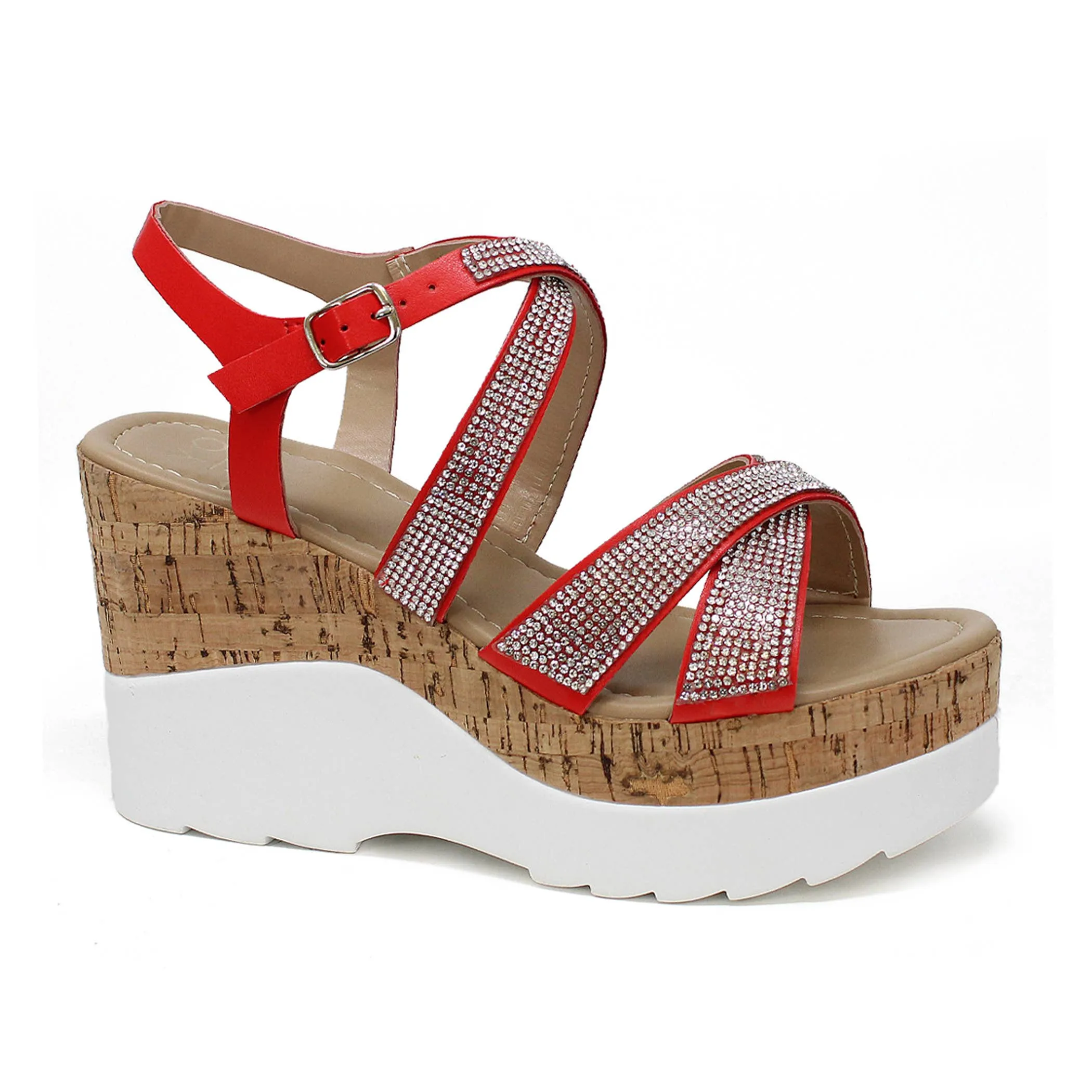 Yoki JACKIE-26 Women's Wedge Cork Platform Sandals