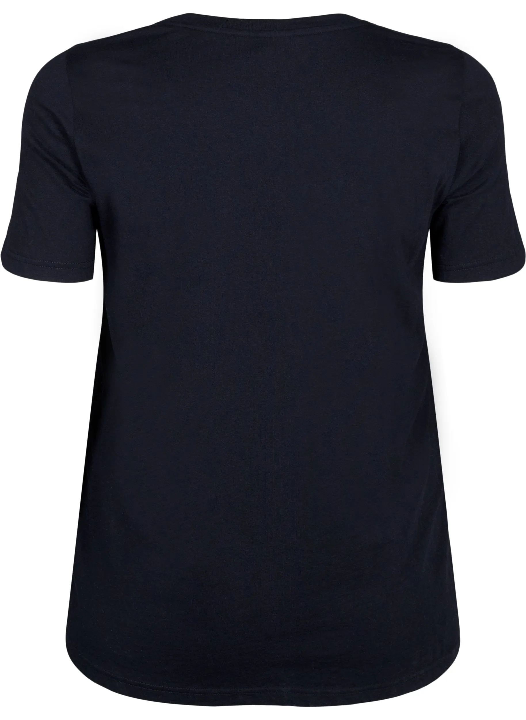 Zizzi Christmas Wine T-Shirt in Black